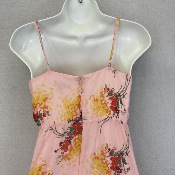 J Crew Mercantile Chiffon Maxi Dress Womens 00 Floral Summer Pink Sundress‎ - Picture 10 of 11